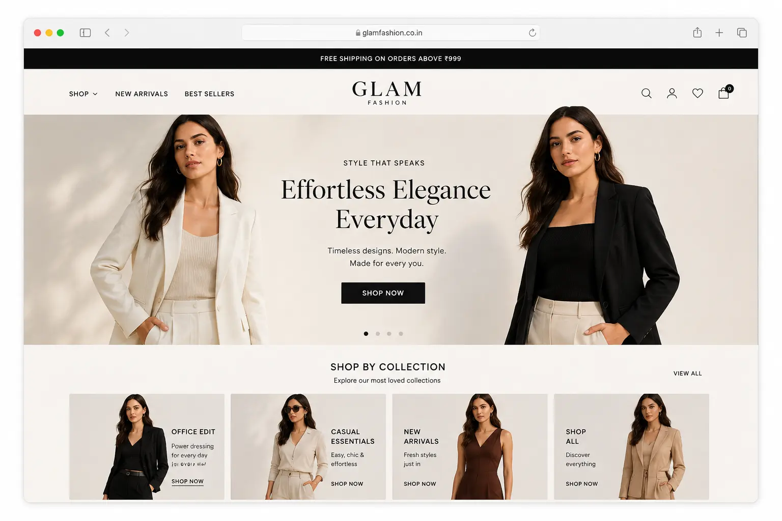 Fashion Store e-commerce website project